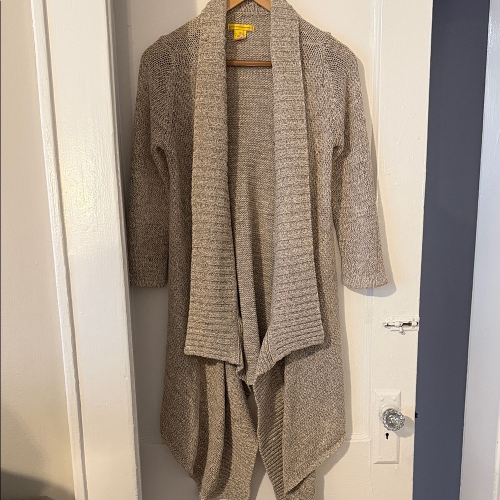 Catherine Malandrino Taupe Open-Front Cardigan